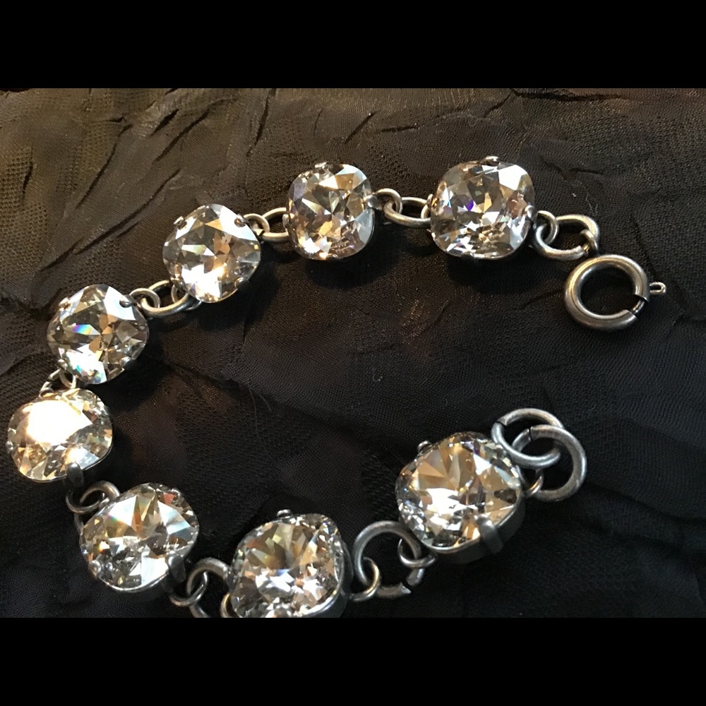 Swarovski clear crystal 12mm cushion bracelet
